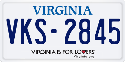 VA license plate VKS2845
