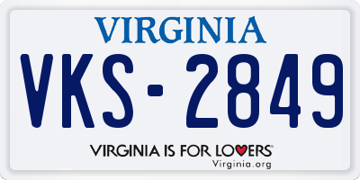 VA license plate VKS2849