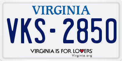VA license plate VKS2850