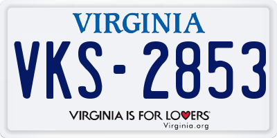 VA license plate VKS2853