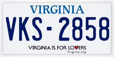 VA license plate VKS2858