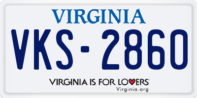 VA license plate VKS2860
