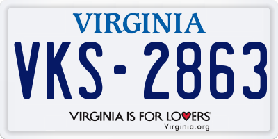VA license plate VKS2863