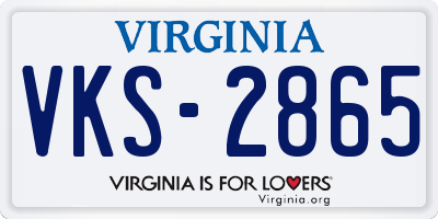 VA license plate VKS2865