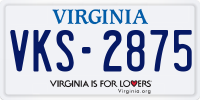 VA license plate VKS2875