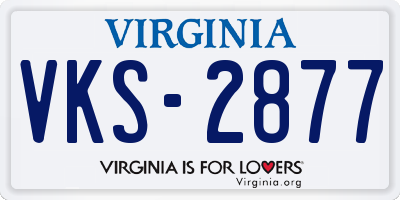 VA license plate VKS2877