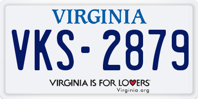 VA license plate VKS2879