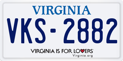 VA license plate VKS2882