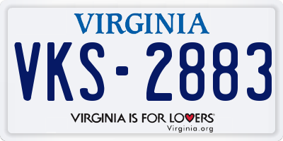 VA license plate VKS2883