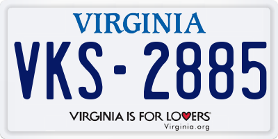VA license plate VKS2885