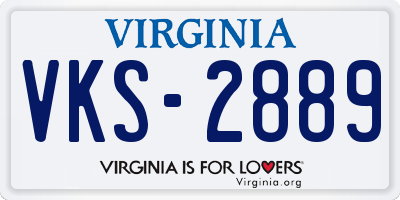 VA license plate VKS2889