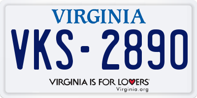 VA license plate VKS2890