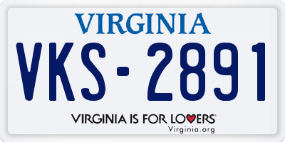 VA license plate VKS2891