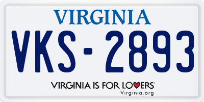 VA license plate VKS2893