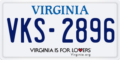 VA license plate VKS2896