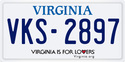 VA license plate VKS2897