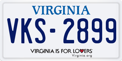 VA license plate VKS2899