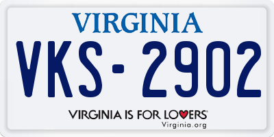 VA license plate VKS2902