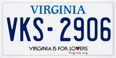 VA license plate VKS2906