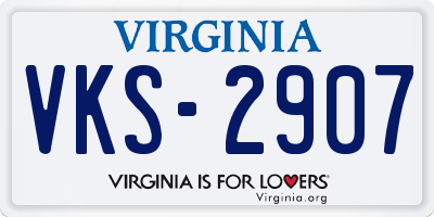 VA license plate VKS2907