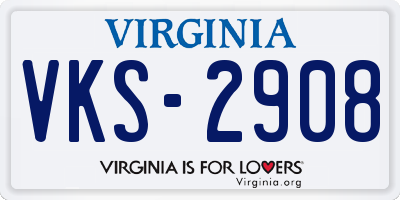 VA license plate VKS2908