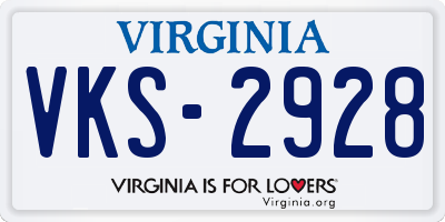 VA license plate VKS2928