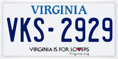 VA license plate VKS2929