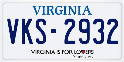 VA license plate VKS2932