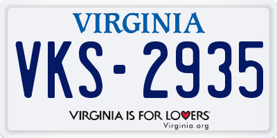 VA license plate VKS2935