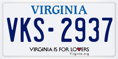 VA license plate VKS2937