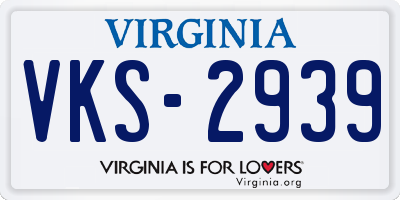 VA license plate VKS2939