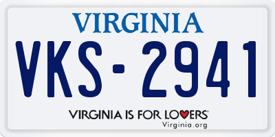 VA license plate VKS2941