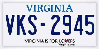VA license plate VKS2945