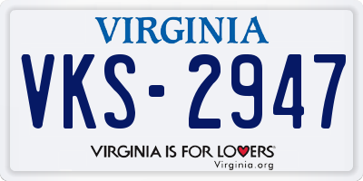 VA license plate VKS2947