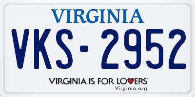 VA license plate VKS2952