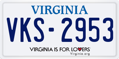 VA license plate VKS2953