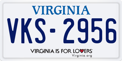 VA license plate VKS2956