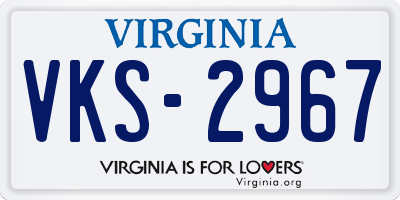 VA license plate VKS2967