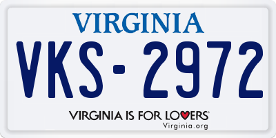 VA license plate VKS2972