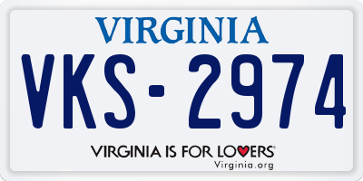 VA license plate VKS2974