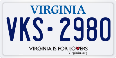 VA license plate VKS2980