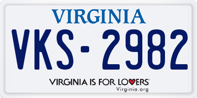 VA license plate VKS2982