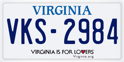 VA license plate VKS2984