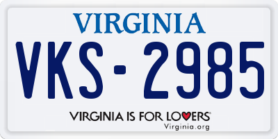 VA license plate VKS2985
