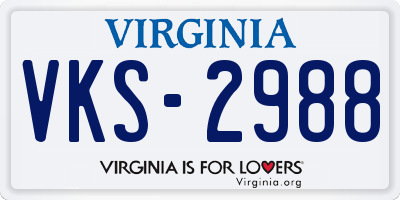 VA license plate VKS2988