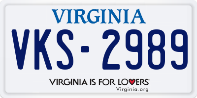 VA license plate VKS2989