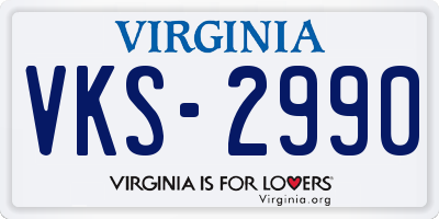 VA license plate VKS2990