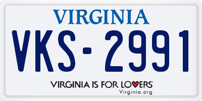 VA license plate VKS2991