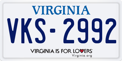 VA license plate VKS2992