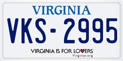 VA license plate VKS2995